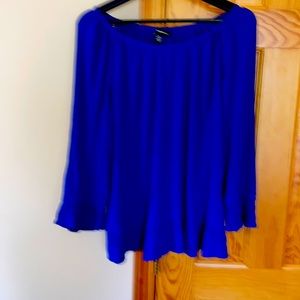 Inc Blouse size large Blue Crepe